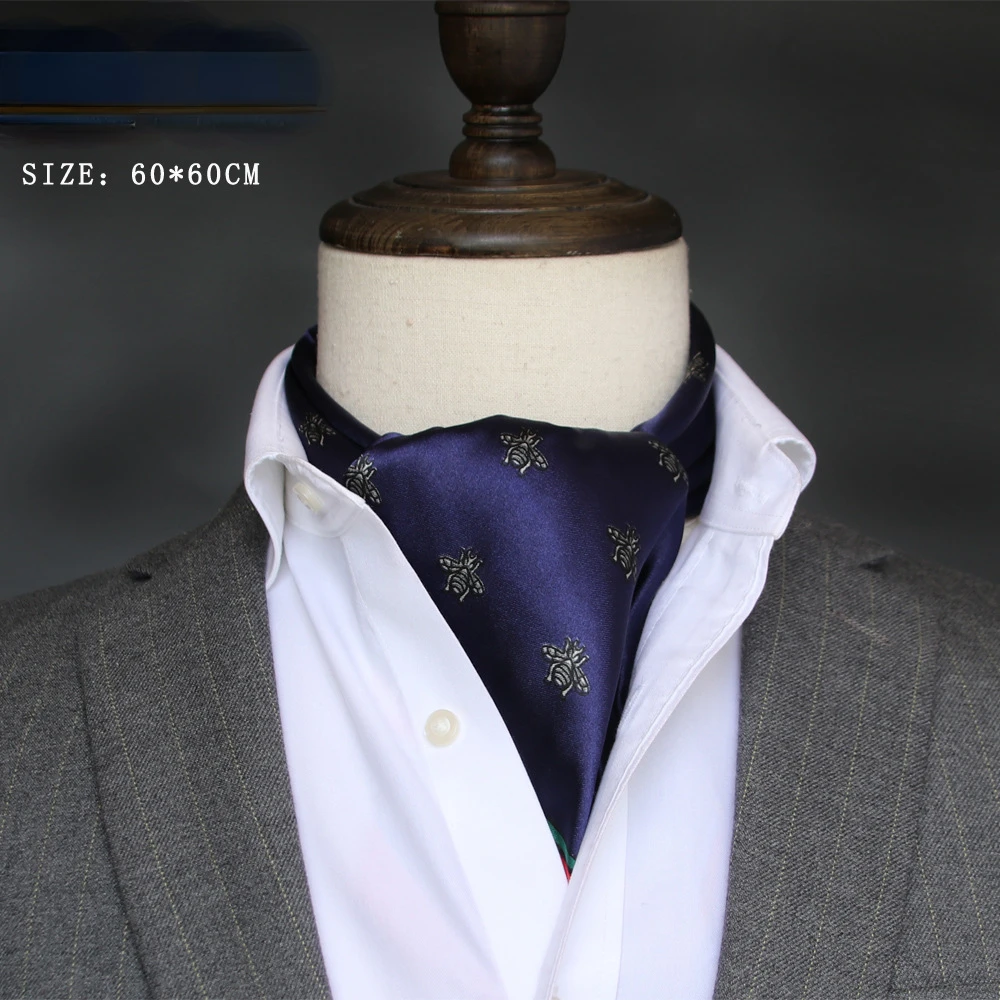 Scarf Silk Square - Lenço de seda masculino britânico, toalha