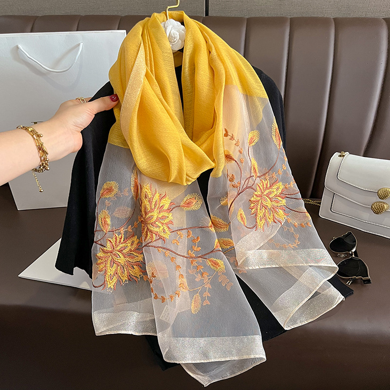 Woven Scarf Blanket - Lenço de Seda Sólido Primavera Verão